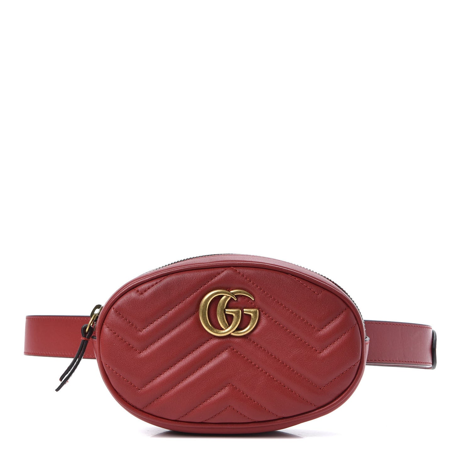 Calfskin Matelasse GG Marmont Belt Bag 95 38 Hibiscus Red