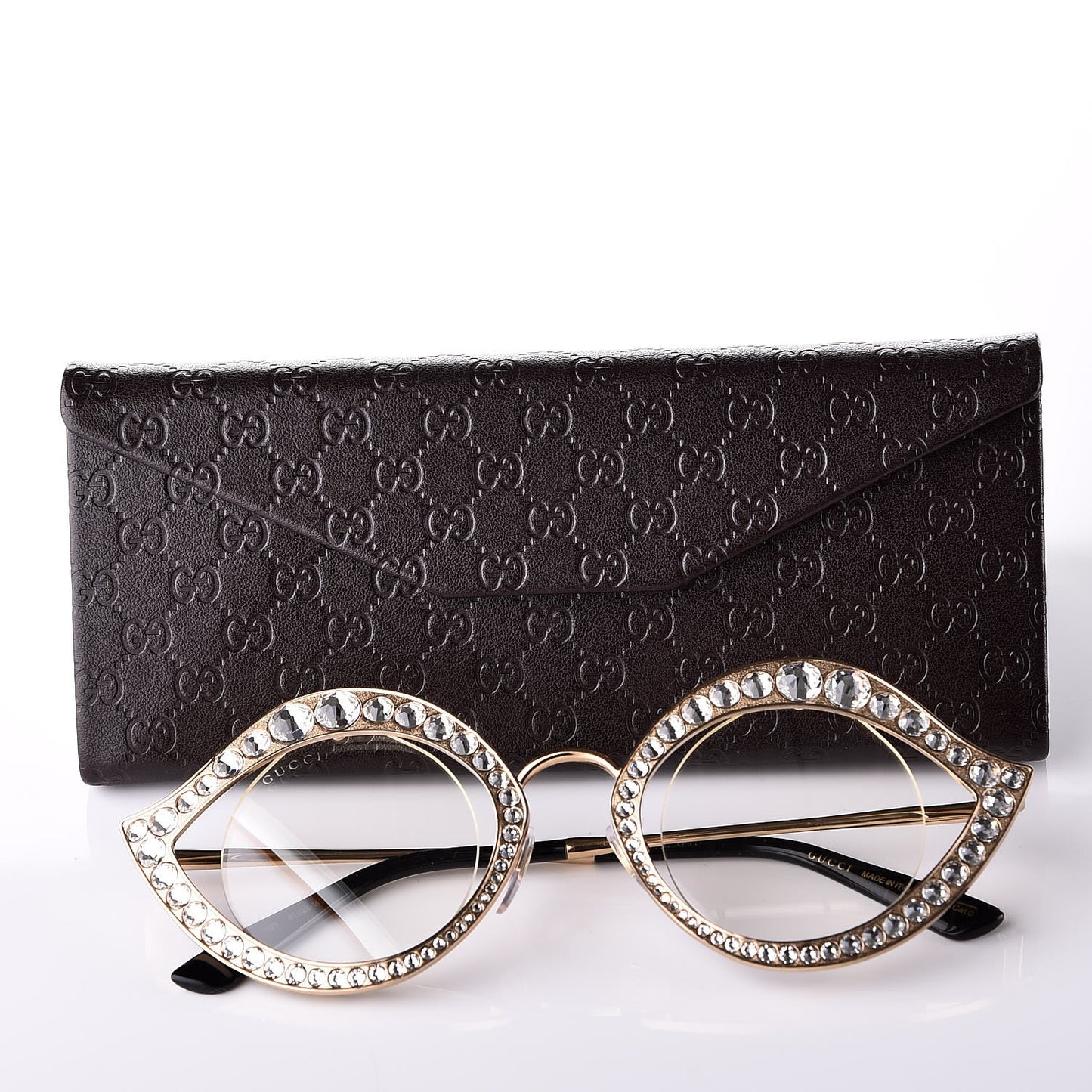Metal Crystal Cat Eye Sunglasses GG0046S Gold