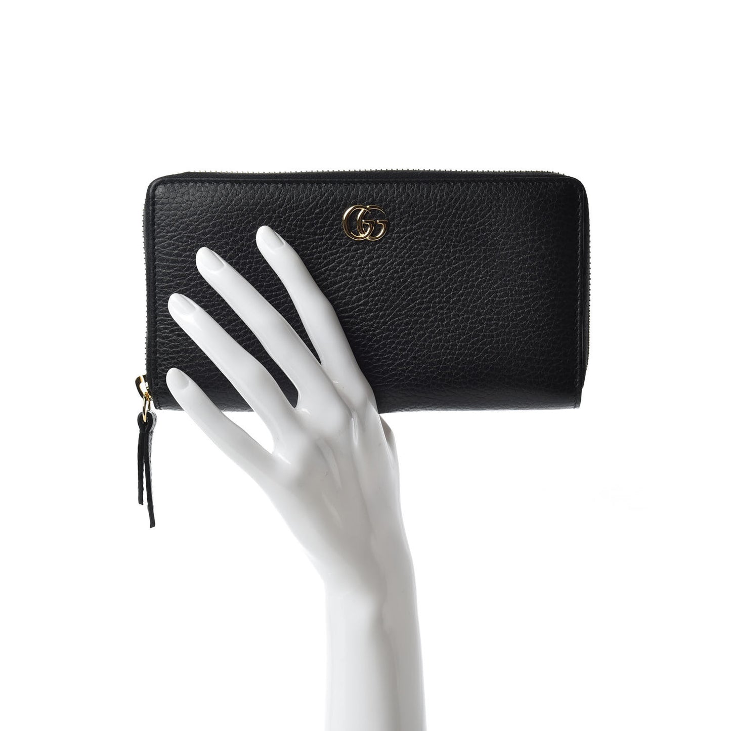 Dollar Calfskin GG Marmont Zip Around Wallet Black