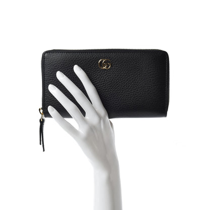 Gucci Dollar Calfskin GG Marmont Zip Around Wallet Black 2 of 6