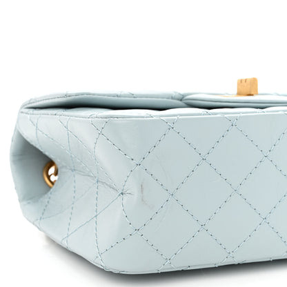 Chanel Aged Calfskin Quilted 2.55 Reissue Mini Flap Light Blue 9 of 10