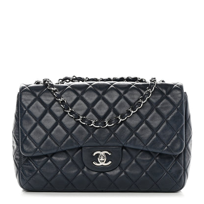 Chanel Lambskin Quilted Jumbo Single Flap Navy 1 of 11