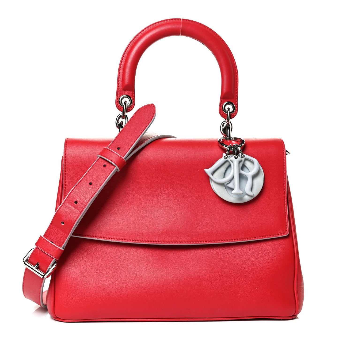 Smooth Calfskin Small Be Dior Flap Red
