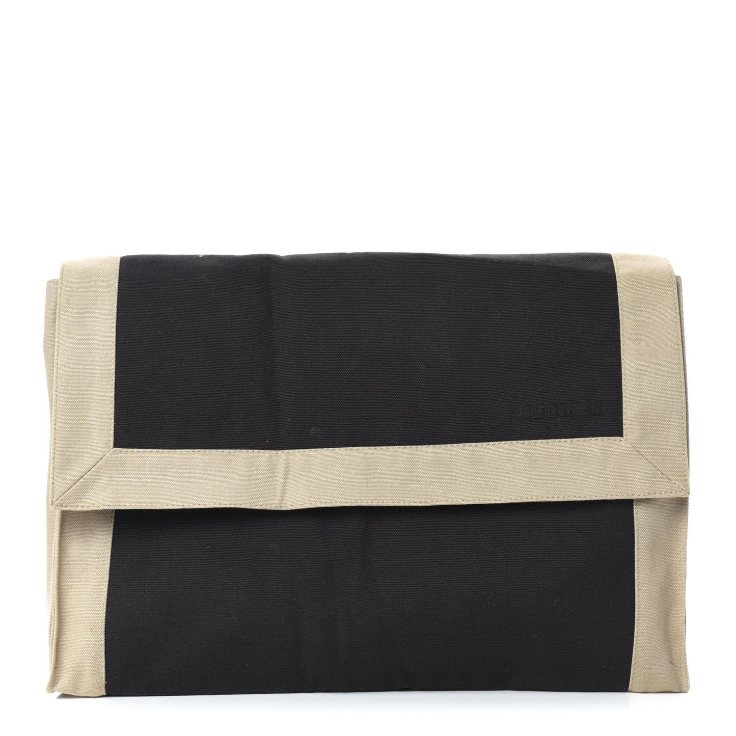 Canvas Clutch Black Beige