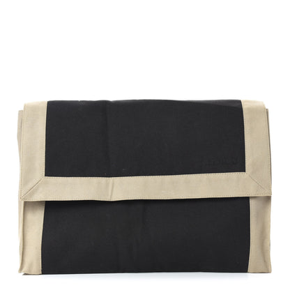 Hermes Canvas Clutch Black Beige 1 of 7