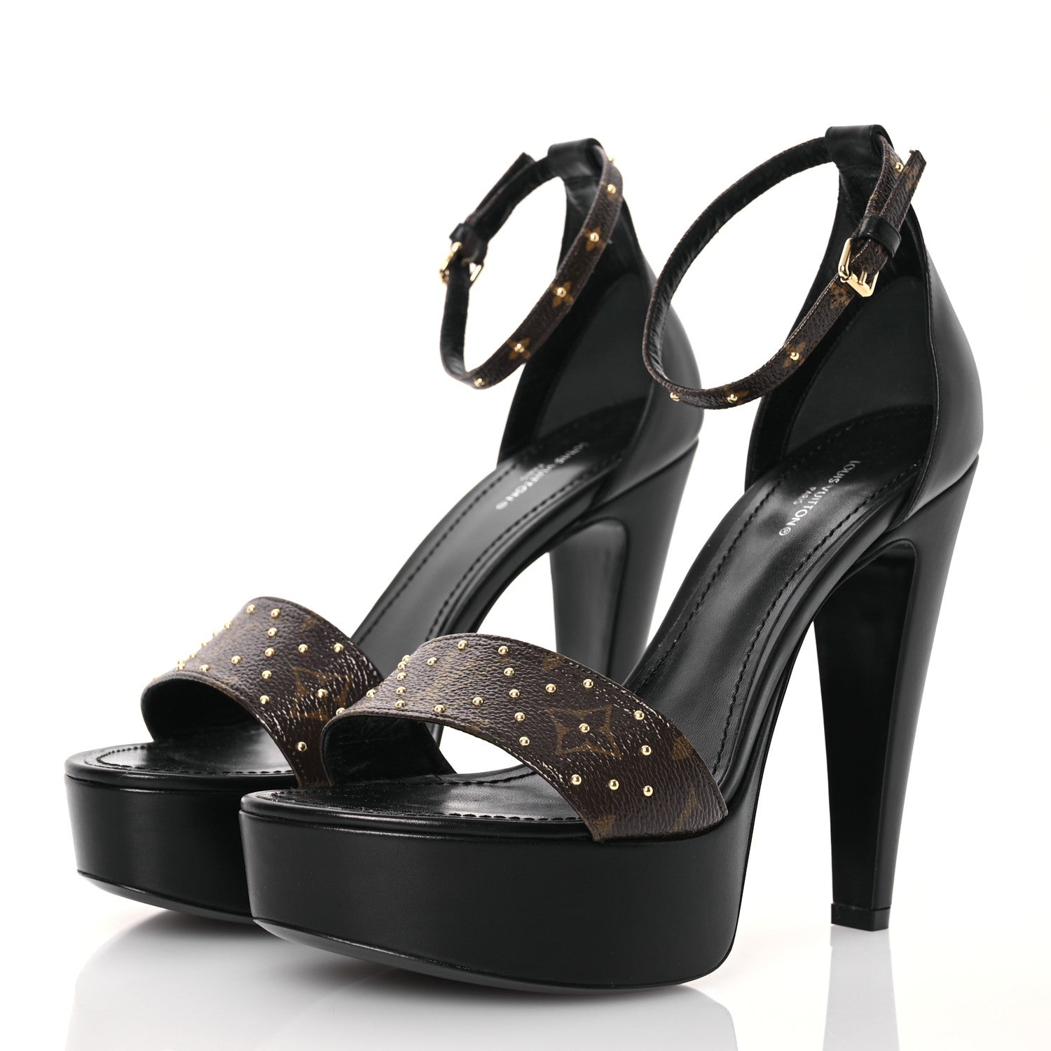 Louis Vuitton Monogram Afterglow Platform Sandals 40 Black 3 of 12