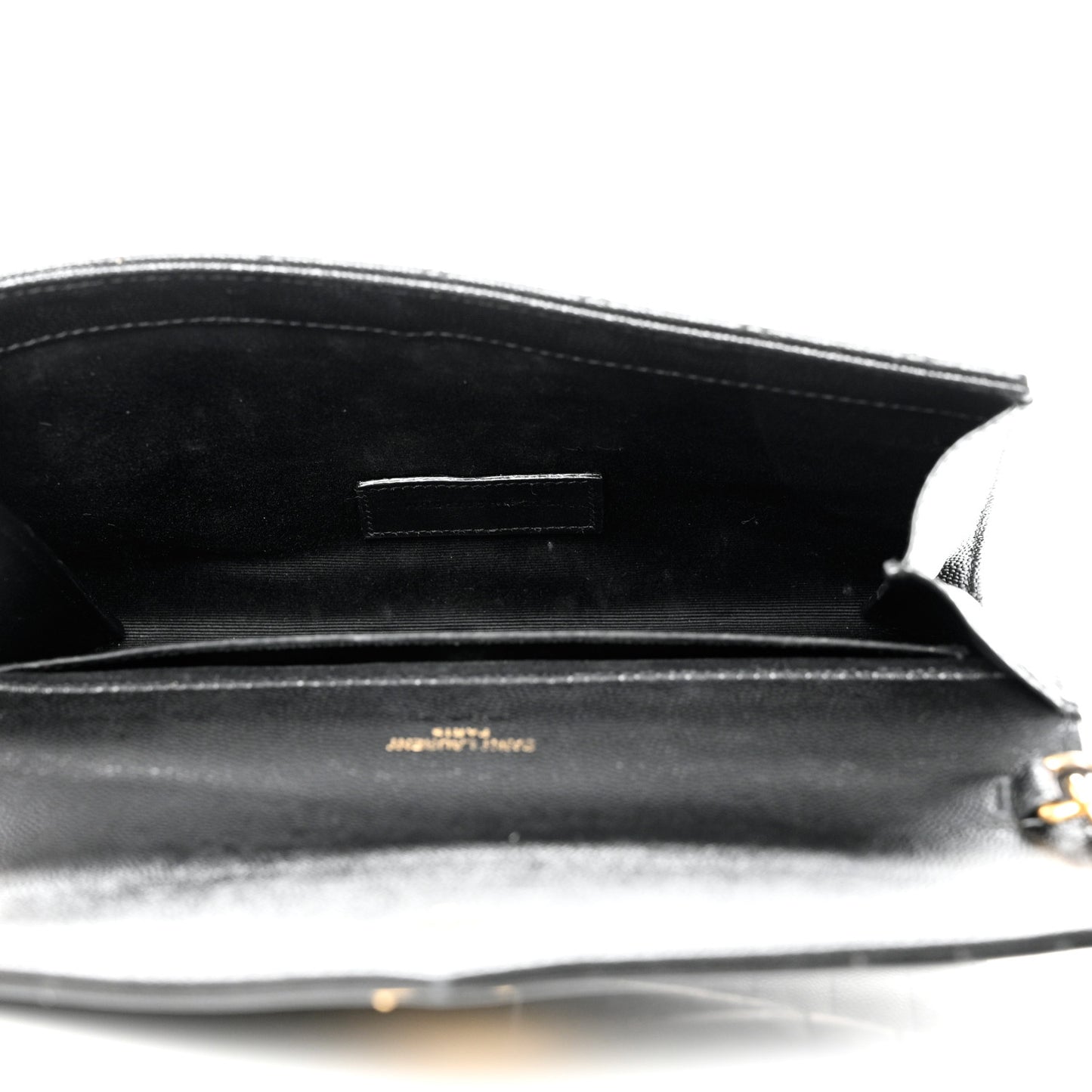 Grain De Poudre Textured Mixed Matelasse Triquilt Monogram Clutch Black