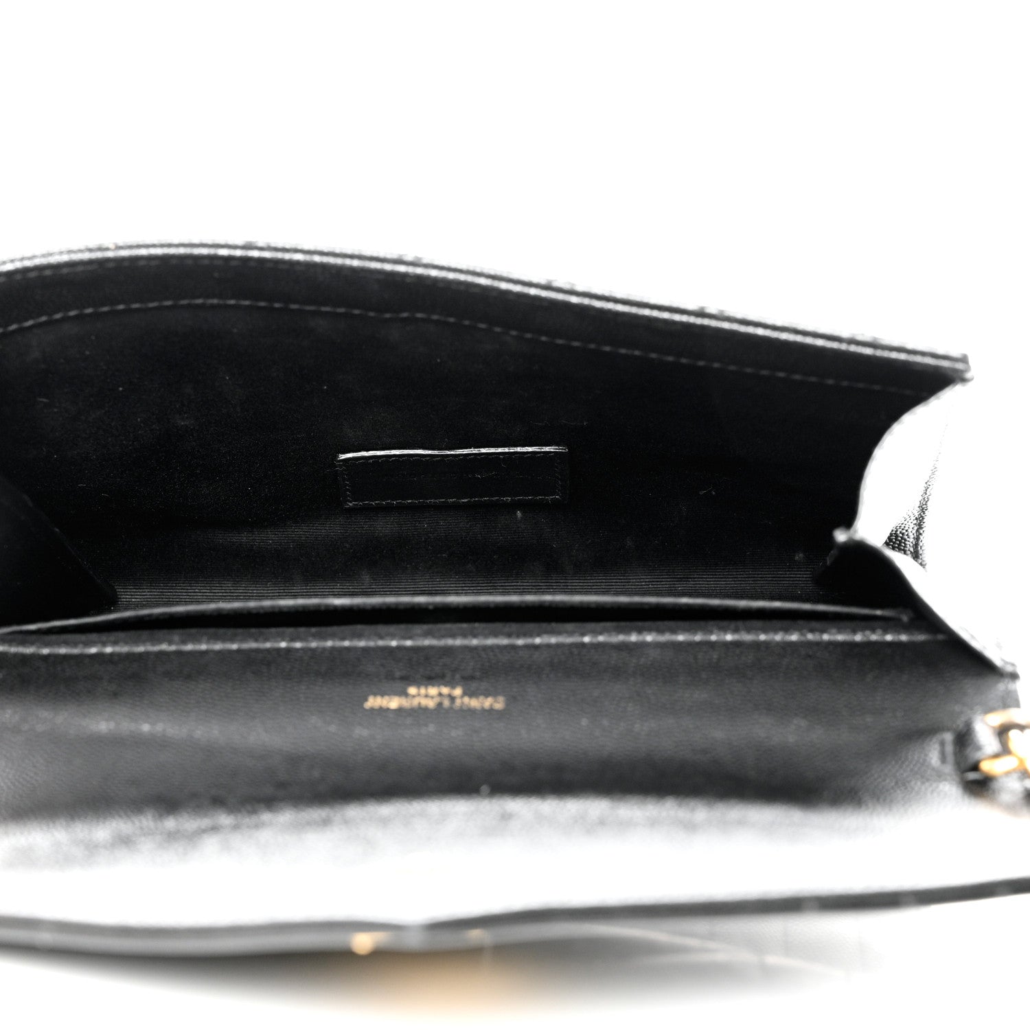 Saint Laurent Grain De Poudre Textured Mixed Matelasse Triquilt Monogram Clutch Black 5 of 8