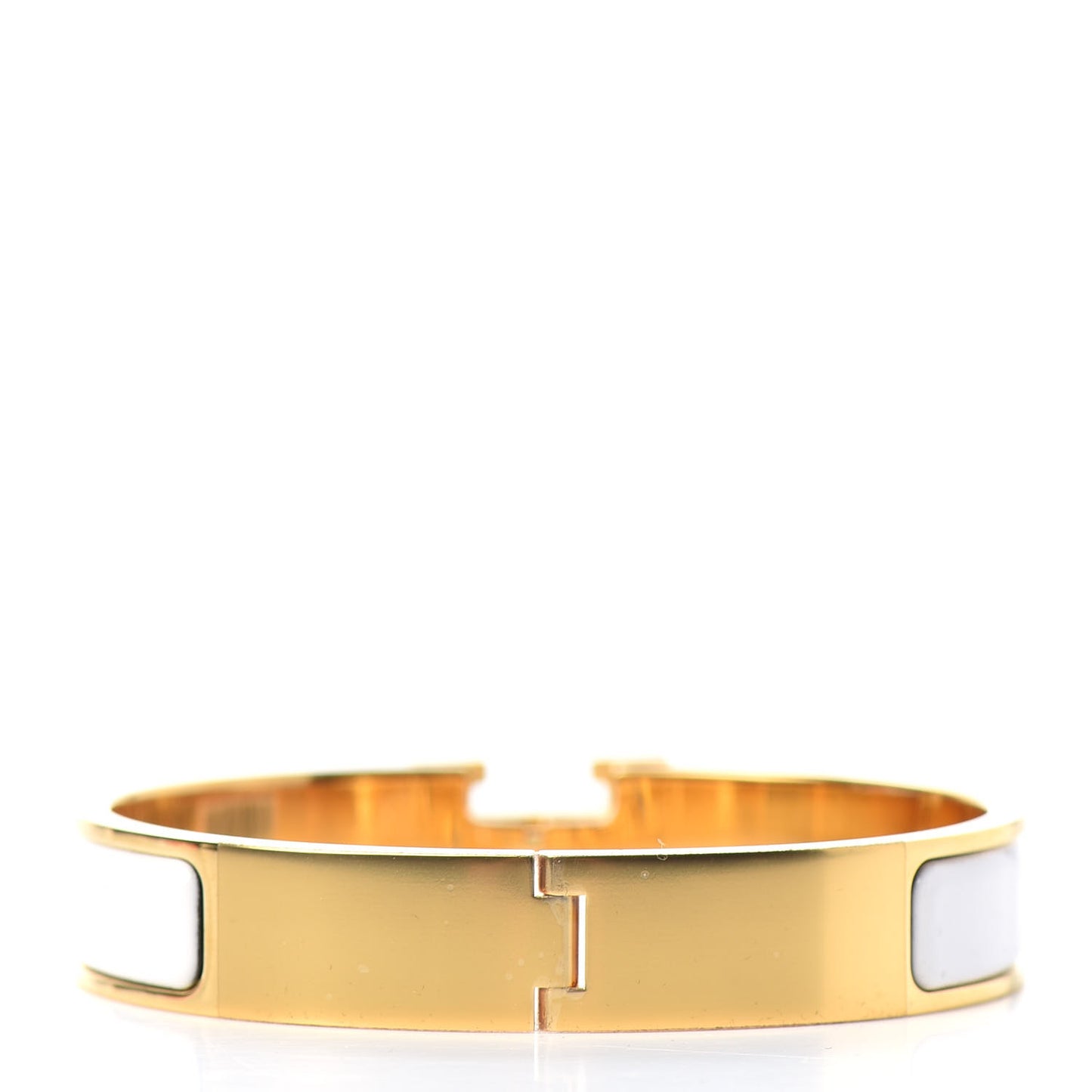 Enamel Narrow Clic Clac H Bracelet GM White