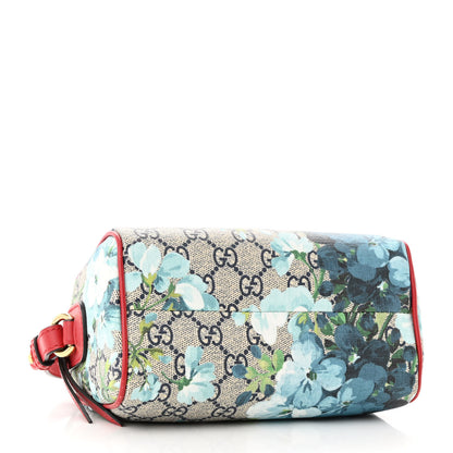 Gucci GG Supreme Monogram Blooms Mini Boston Navy Blue Hibiscus 4 of 11
