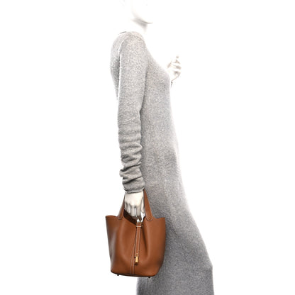 Hermes Taurillon Clemence Picotin Lock 22 MM Gold 2 of 10