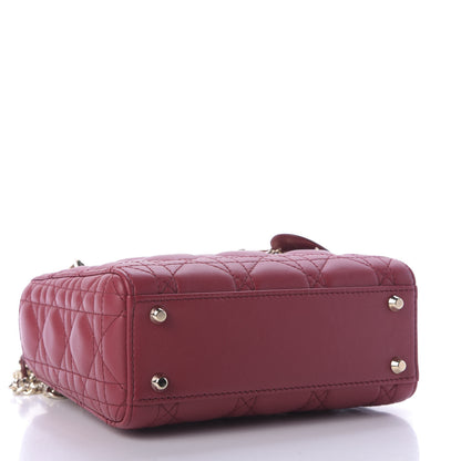 Christian Dior Lambskin Cannage Mini Lady Dior Burgundy 4 of 8
