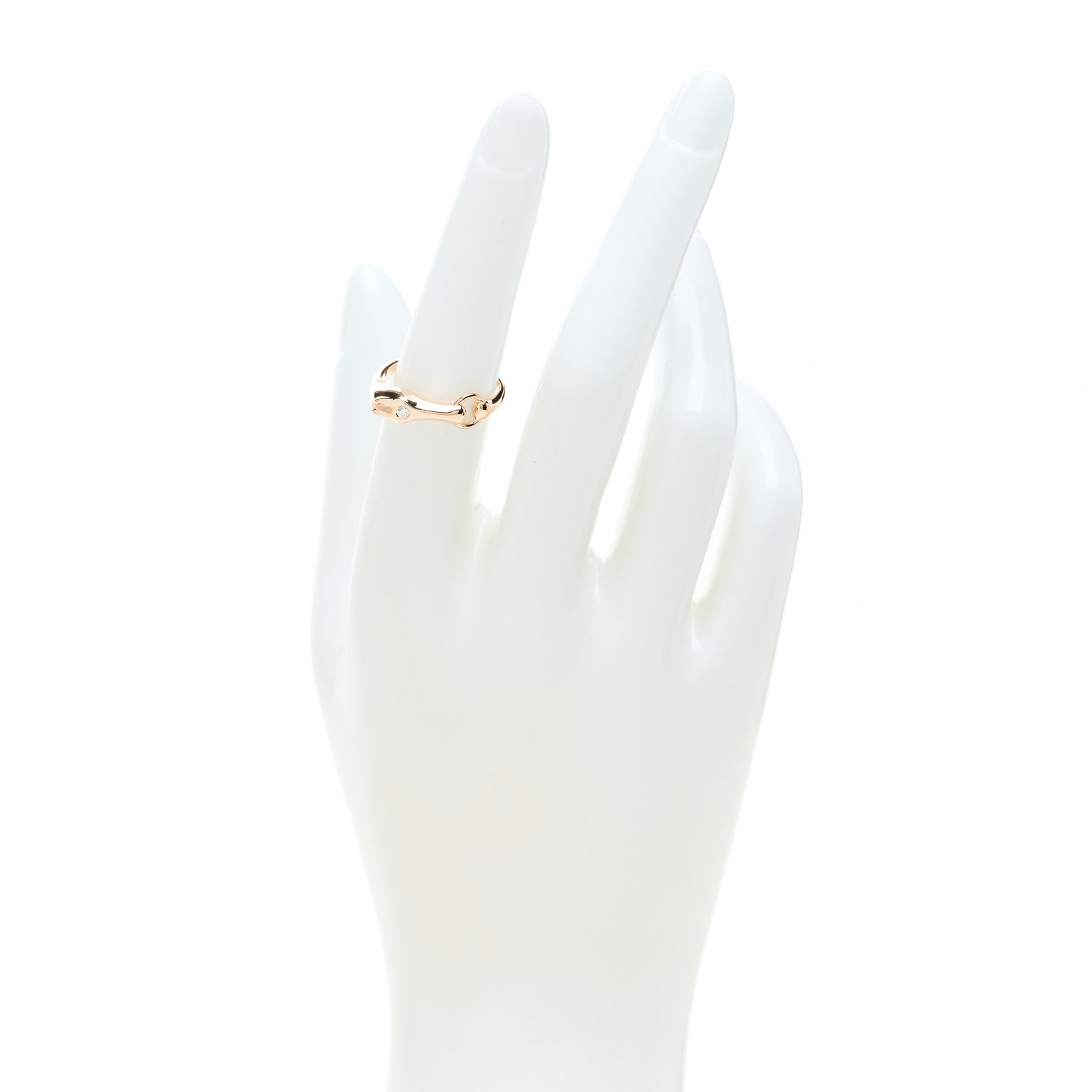 Hermes 18K Rose Gold Diamond TPM Galop Ring 52 6 2 of 7