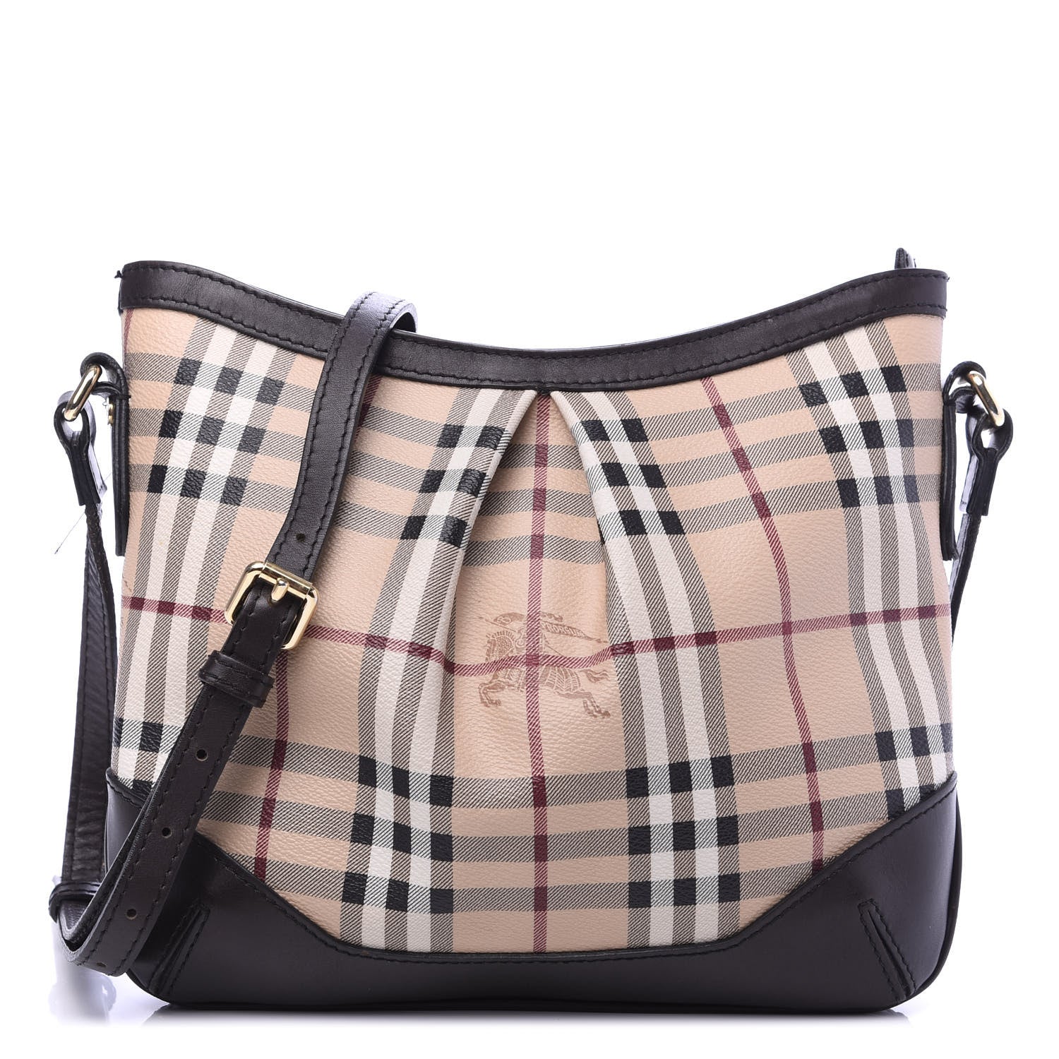 Burberry Haymarket Check Hartham Shoulder Bag Chocolate 1 of 13