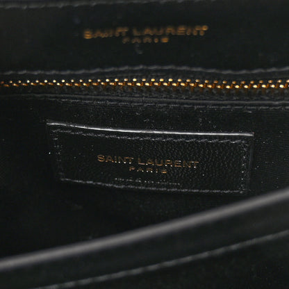 Saint Laurent Denim Y Quilted Monogram Toy Loulou Crossbody Bag Grey 6 of 9