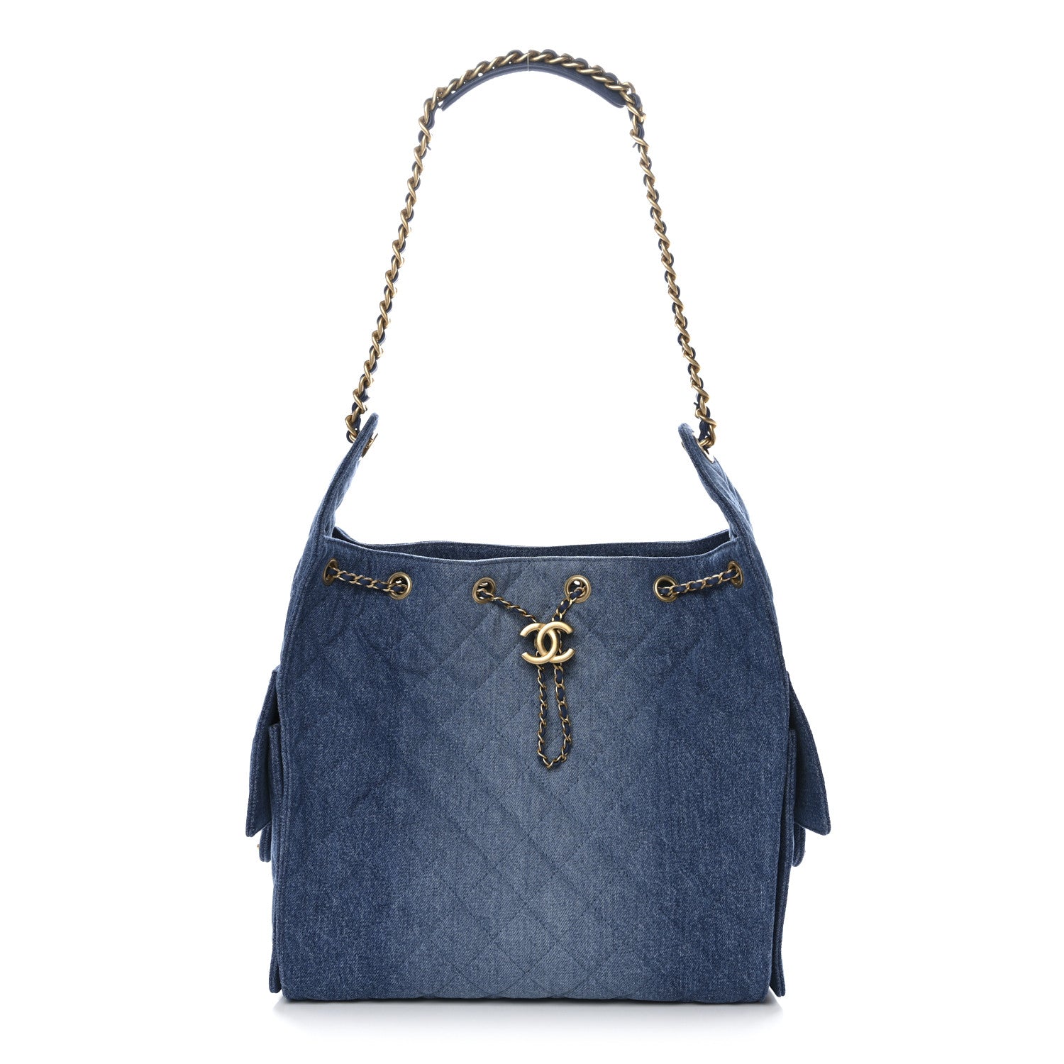 Chanel Washed Denim Quilted Medium Chanel 25 Handbag Blue 1 of 11