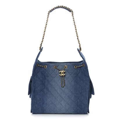 Chanel Washed Denim Quilted Medium Chanel 25 Handbag Blue 1 of 11