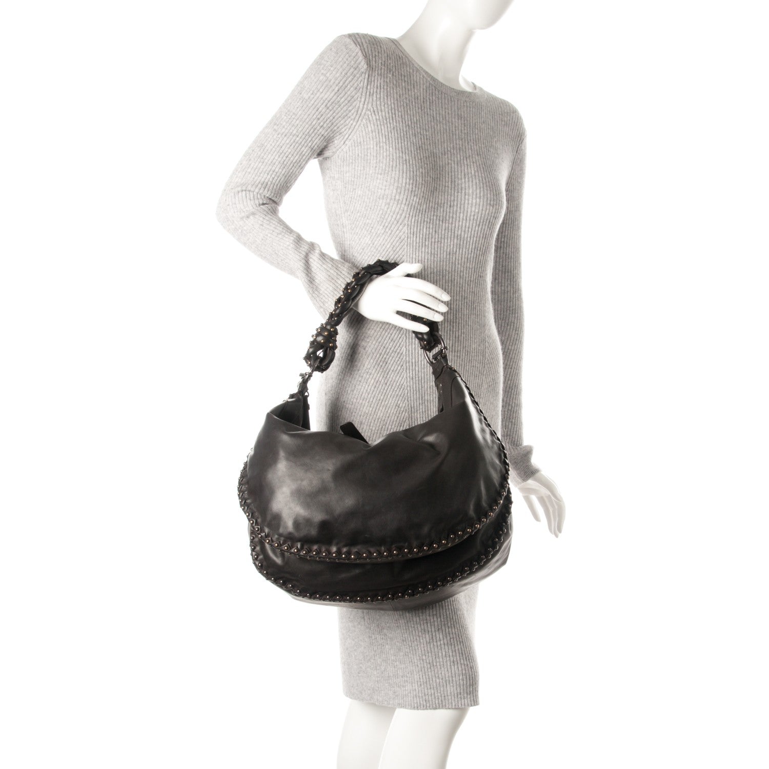 Bottega Veneta Waxed Calfskin Hobo Espresso 2 of 9