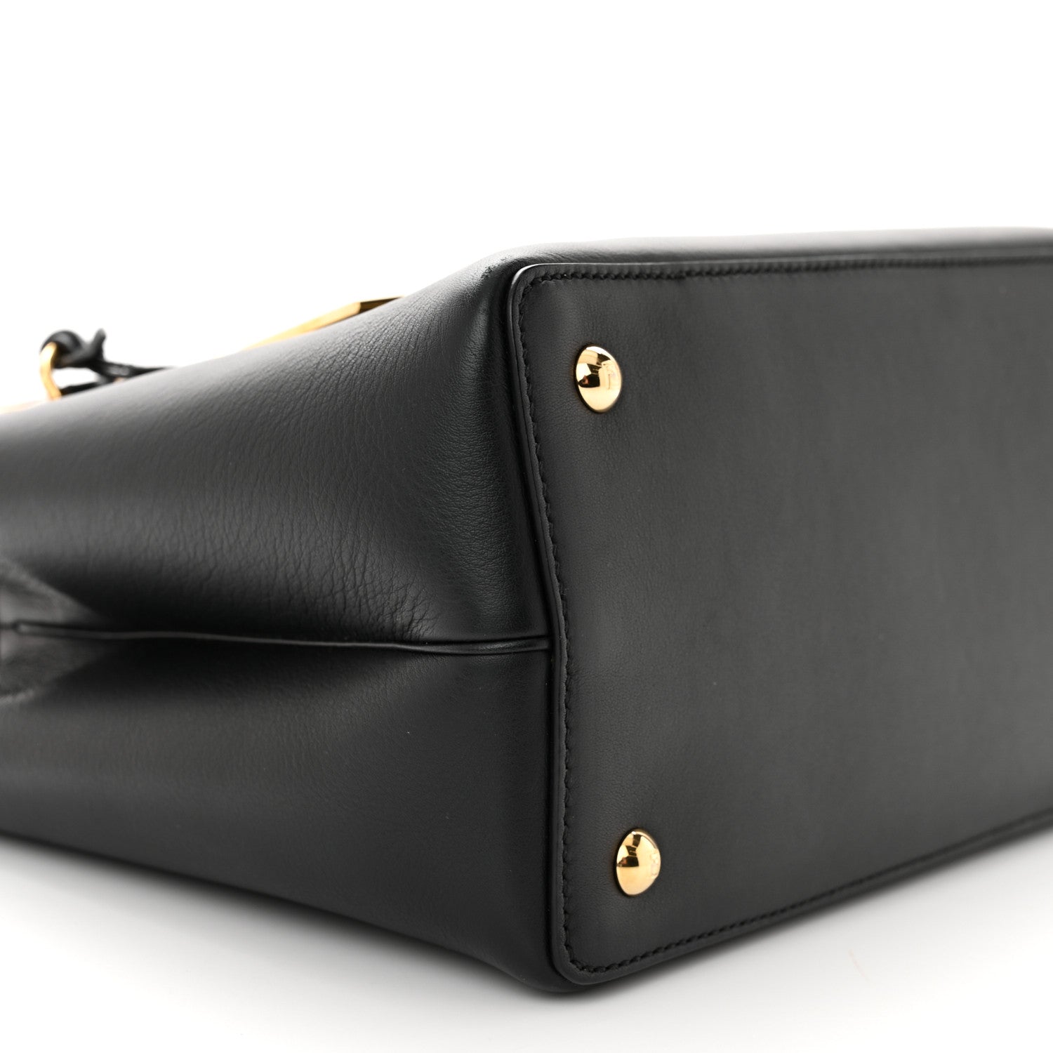 Fendi Vitello Dolce Century Petite 2Jours Tote Black Carbone 9 of 11
