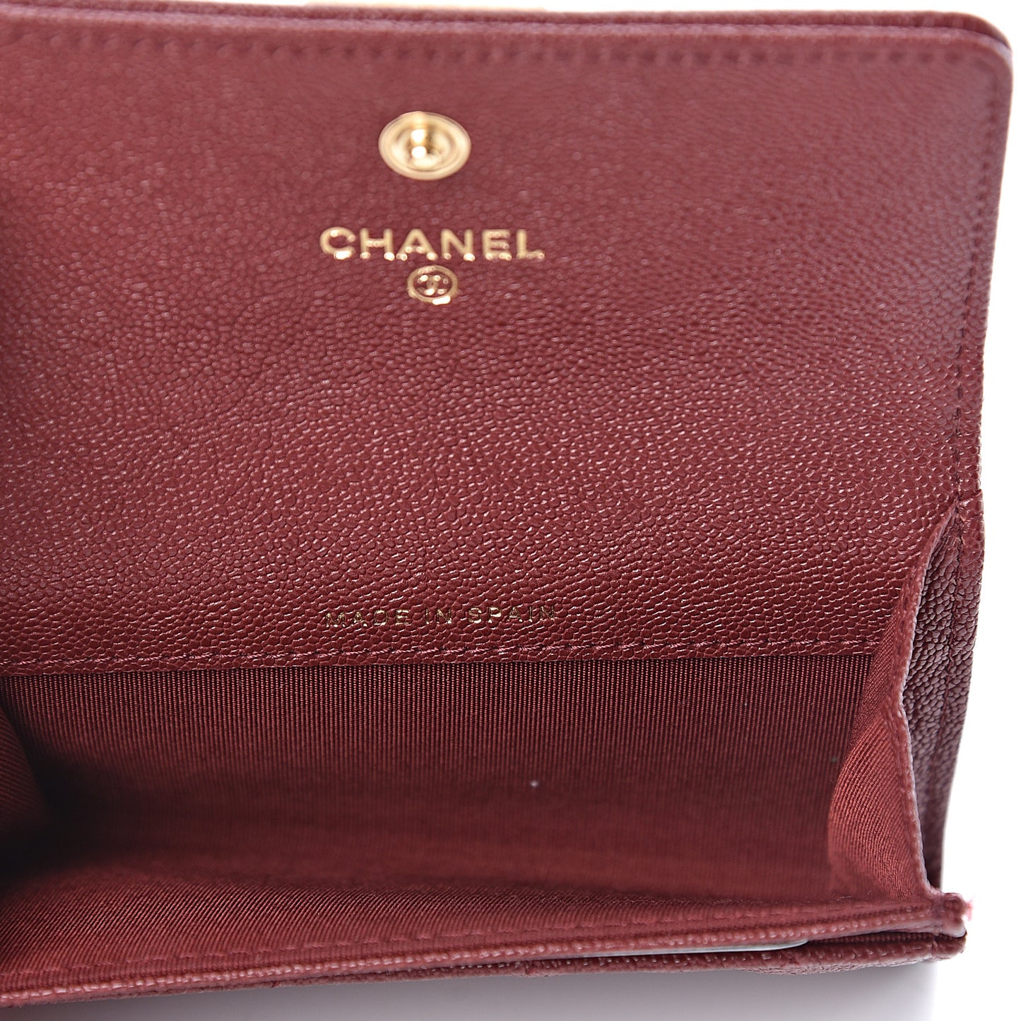 Caviar Quilted Boy Flap Card Holder Burgundy
