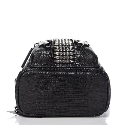 MCM Crocodile Swarovski Crystal Mini Bebe Boo Backpack Black 5 of 10