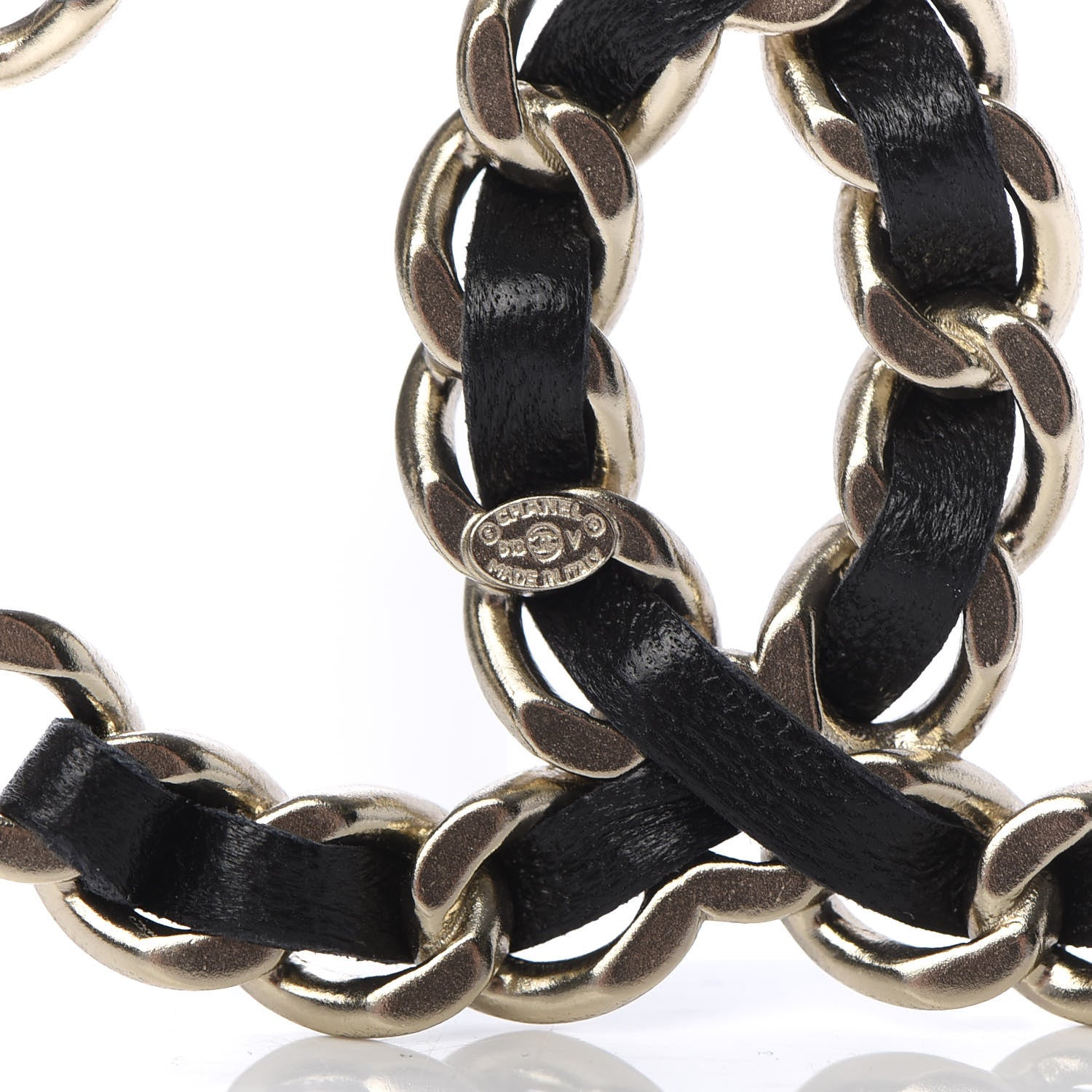 Chanel Lambskin Chain CC Brooch Black Gold 4 of 5