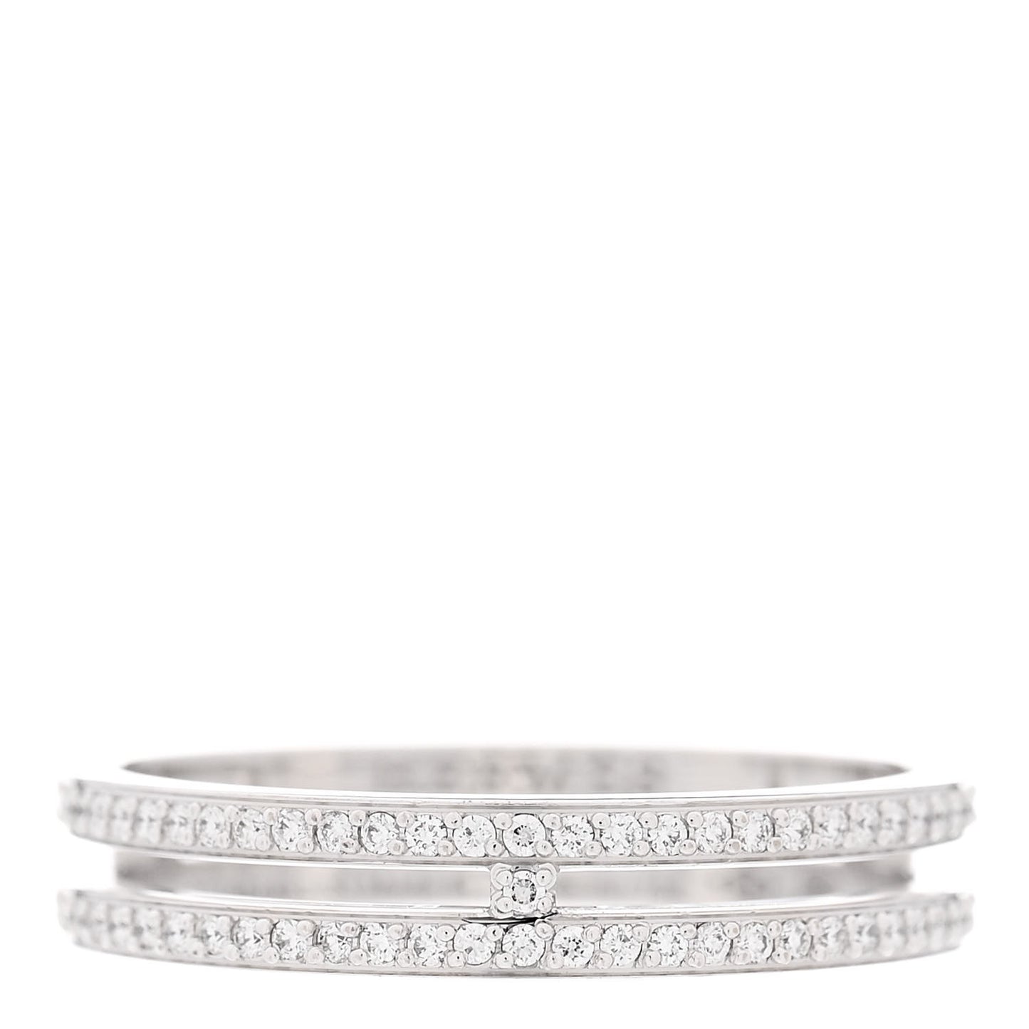 18K White Gold Diamond Ariane Wedding Band Ring 53 6.5