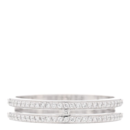 Hermes 18K White Gold Diamond Ariane Wedding Band Ring 53 6.5 1 of 7