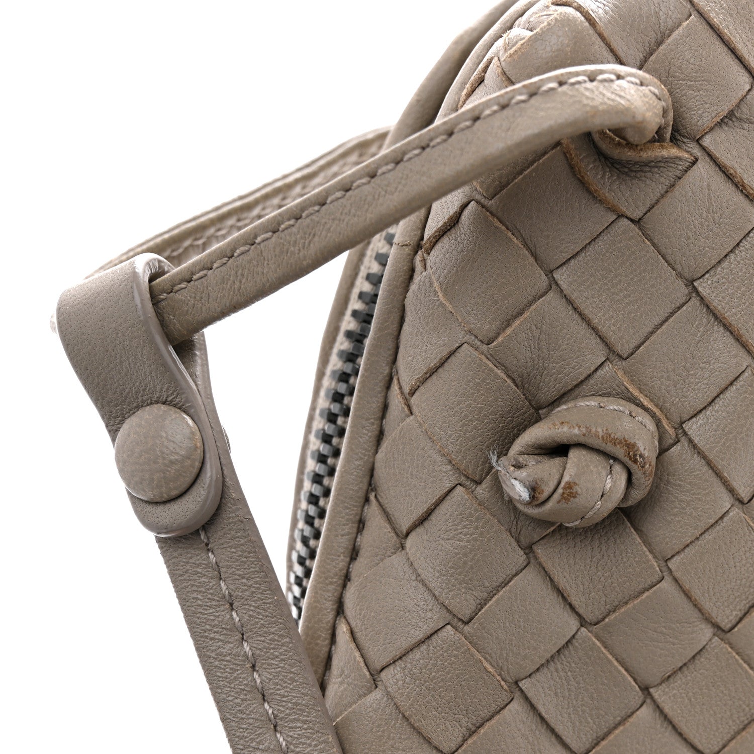Bottega Veneta Nappa Intrecciato Nodini Crossbody Messenger Steel 10 of 14