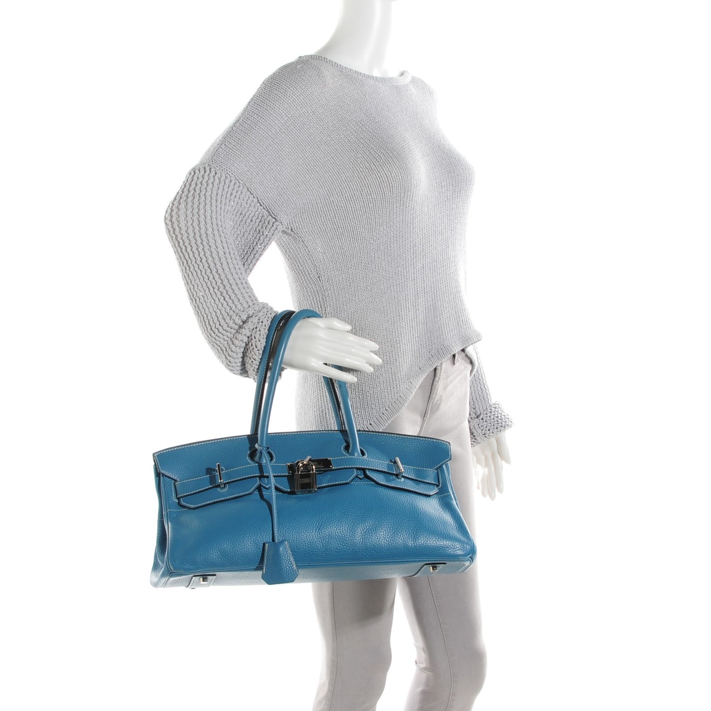 Taurillon Clemence JPG Birkin 42 Blue Jean