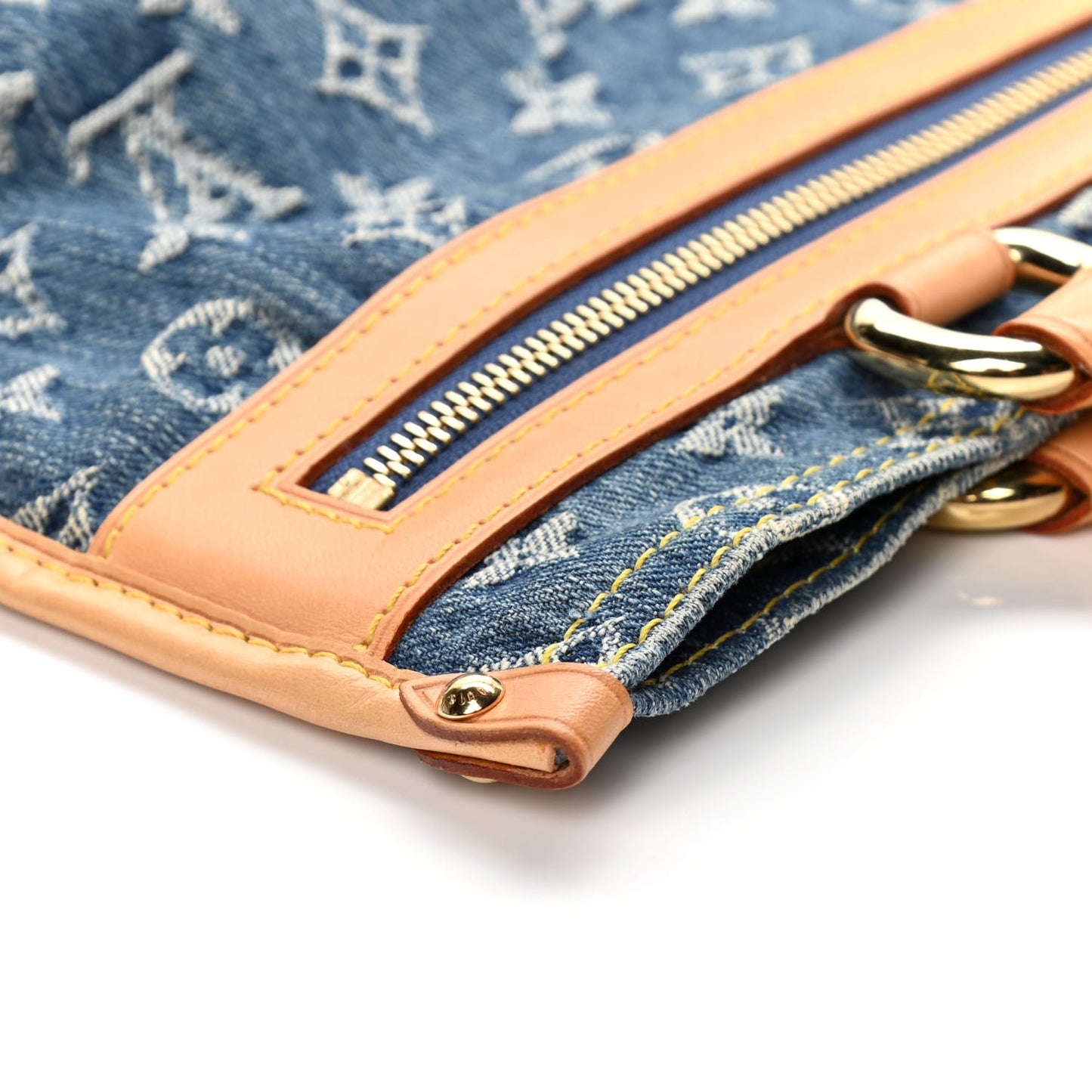 Monogram Denim Sac Plat Blue