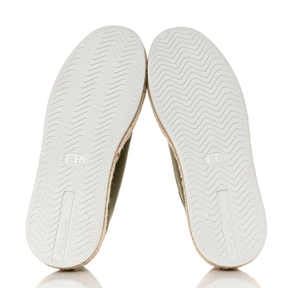 Prada Canvas Gabardine Espadrille 45mm Platform Sneakers 38.5 Militare 5 of 10