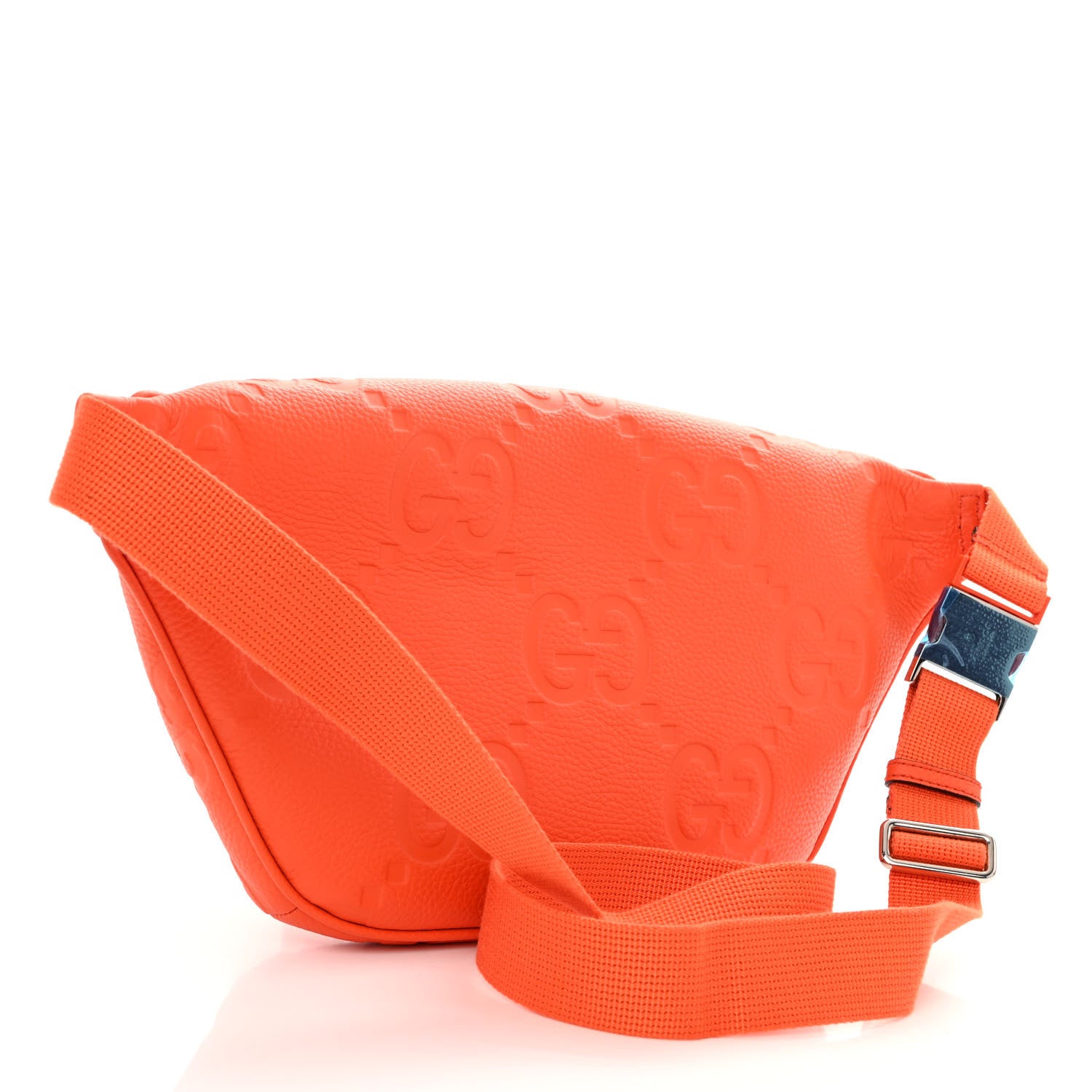 Gucci Piuma Calfskin Jumbo GG Embossed Pocket Belt Bag Good Orange 3 of 9
