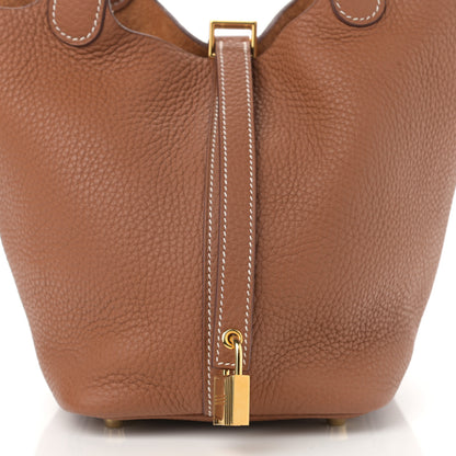 Hermes Taurillon Clemence Picotin Lock 18 PM Gold 8 of 11