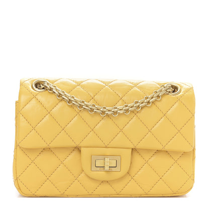 Chanel Aged Calfskin Quilted 2.55 Reissue Mini Flap Yellow 1 of 9