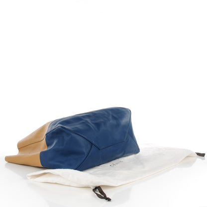 Celine Lambskin Horizontal Bi-Cabas Blue Camel 4 of 8