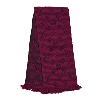 Louis Vuitton Wool Silk Logomania Scarf Cherry 2 of 3