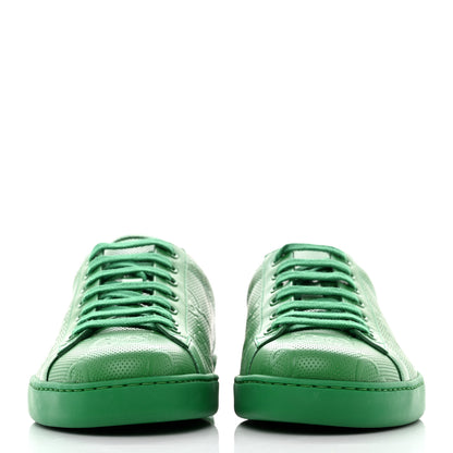 Gucci Calfskin GG Tennis Embossed Mens Ace Sneakers 8 New Shamarock 2 of 9