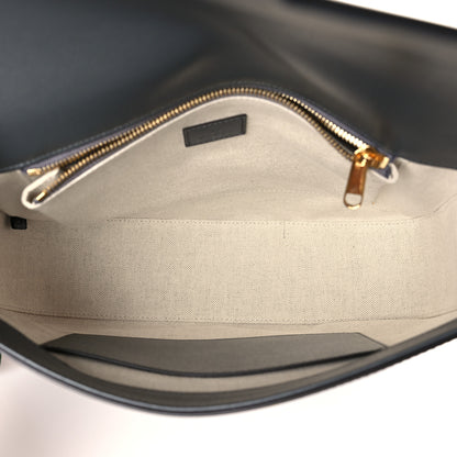 Gucci Azalea Calfskin Web Horsebit 1955 Shoulder Bag Graphite Grey 5 of 9