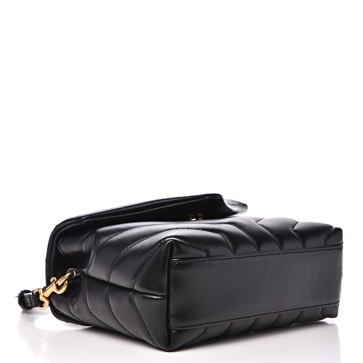 Calfskin Y Quilted Monogram Toy Loulou Crossbody Bag Black
