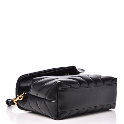 Saint Laurent Calfskin Y Quilted Monogram Toy Loulou Crossbody Bag Black 3 of 11