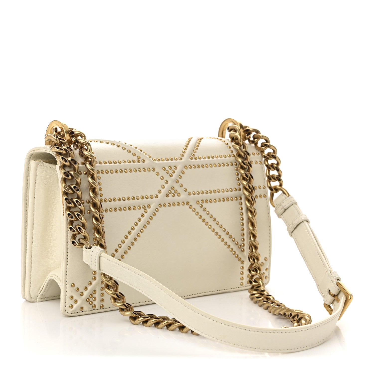 Christian Dior Lambskin Studded Small Diorama Flap Bag Latte 5 of 20