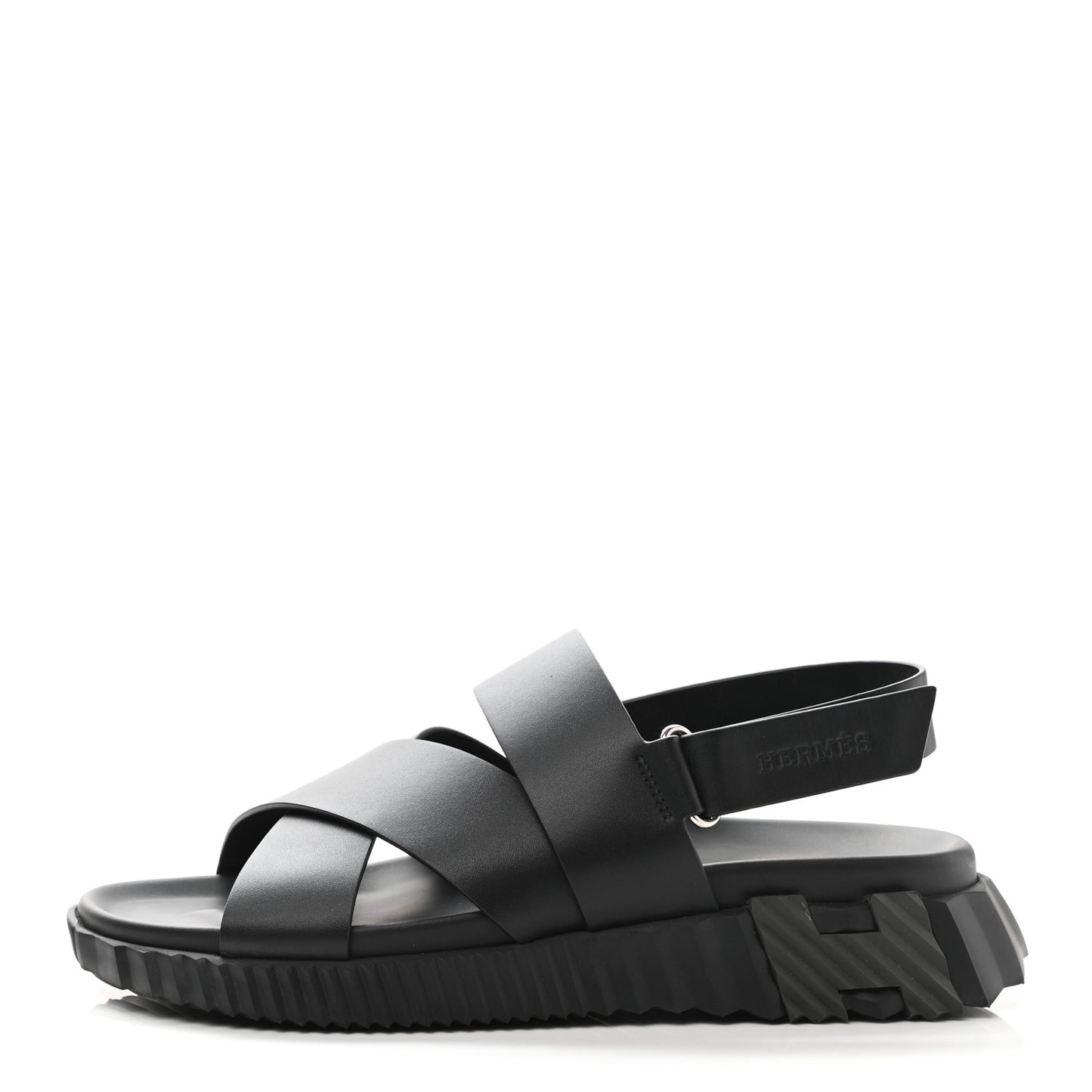 Calfskin Goatskin Mens Electric Sandals 41 Black