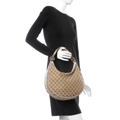 Gucci Monogram Medium GG Twins Hobo Ivory 2 of 7