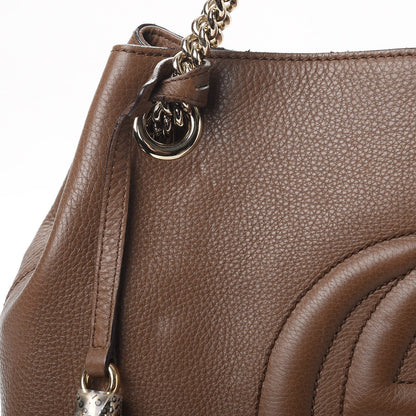 Gucci Pebbled Calfskin Medium Soho Chain Shoulder Bag Maple Brown 16 of 19