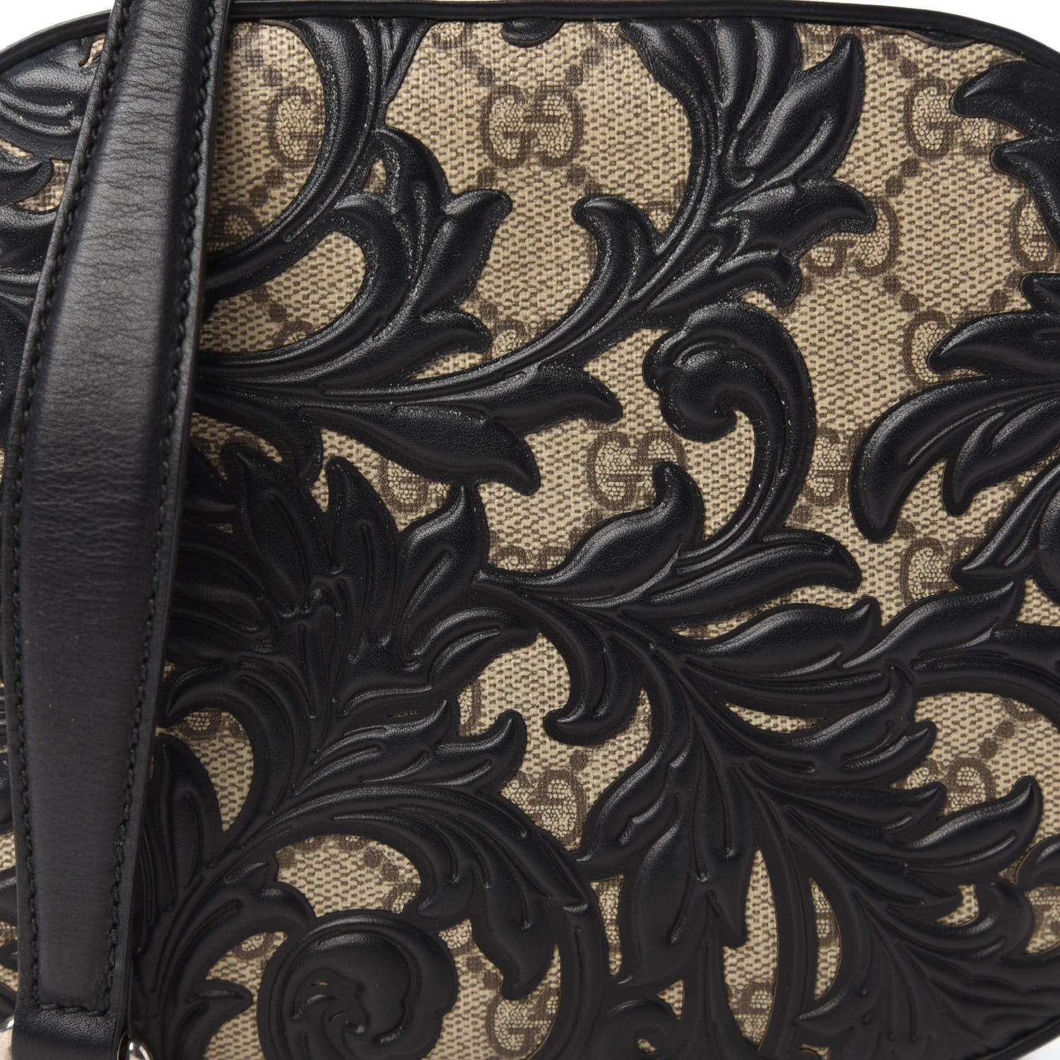 Gucci GG Supreme Monogram Arabesque Mini Chain Shoulder Bag Beige Black 10 of 10
