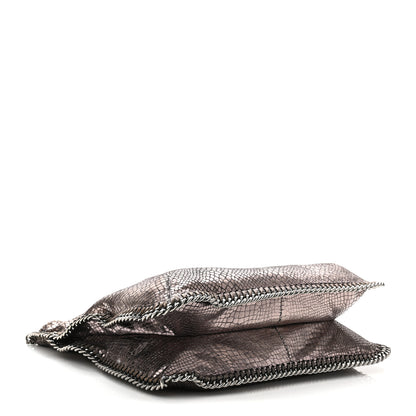 Stella McCartney Metallic Snakeskin Print Falabella Tote Ruthenium 4 of 10