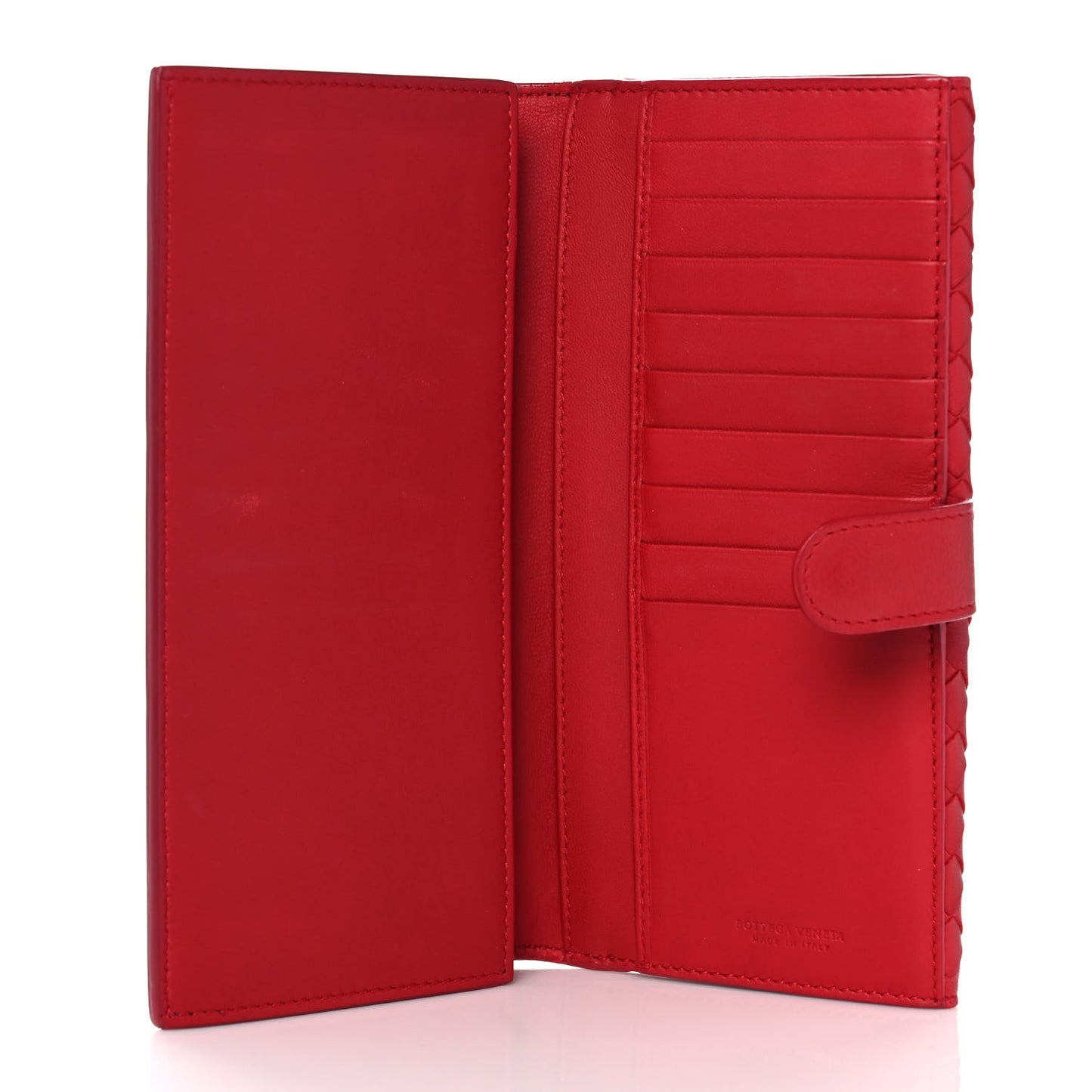 Nappa Intrecciato Continental Flap Wallet China Red