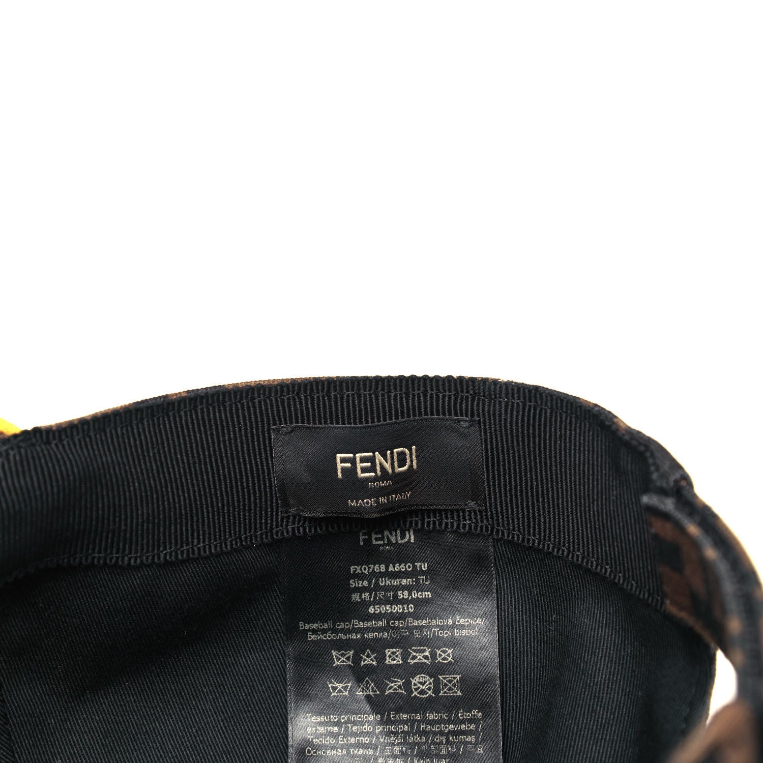 Fendi Canvas FF Reloaded Baseball Hat Tobacco Yellow 5 of 5