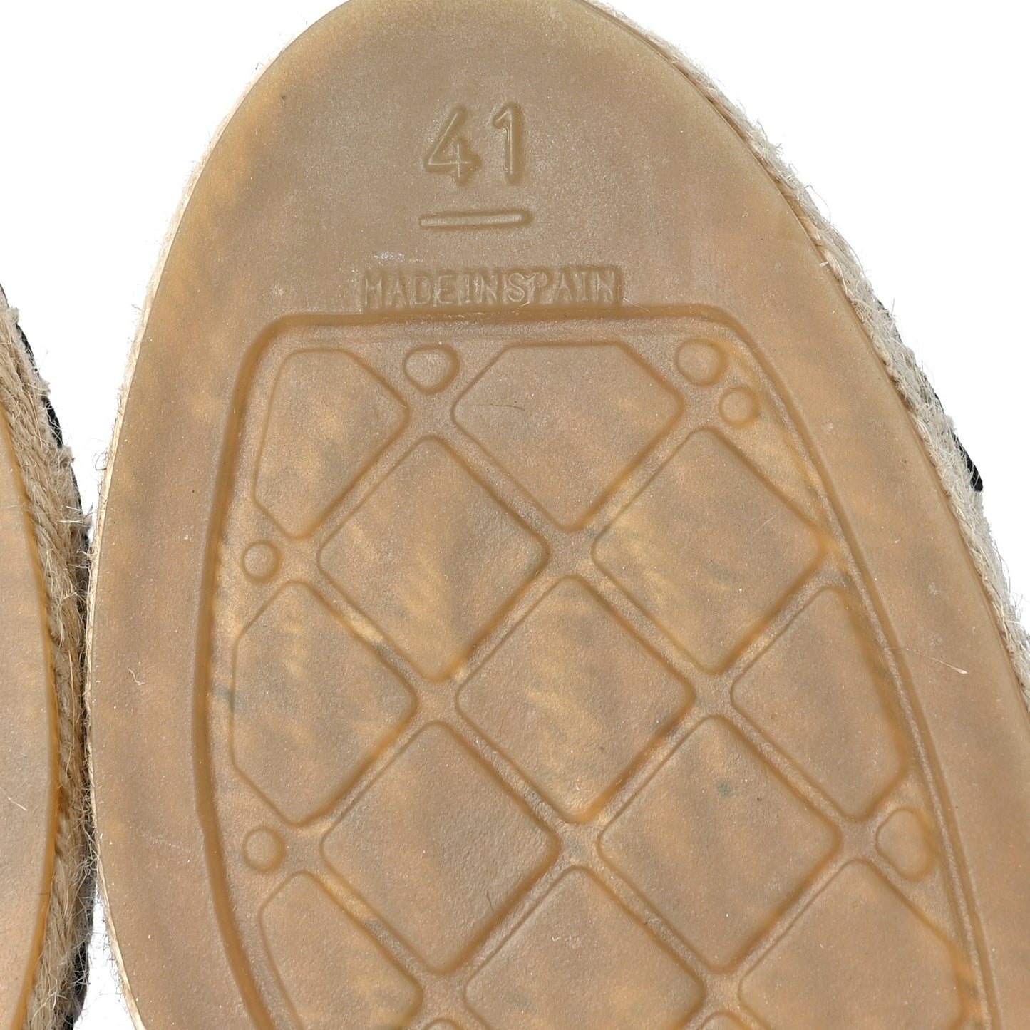 Mesh Grosgrain CC Espadrilles 41 Black White